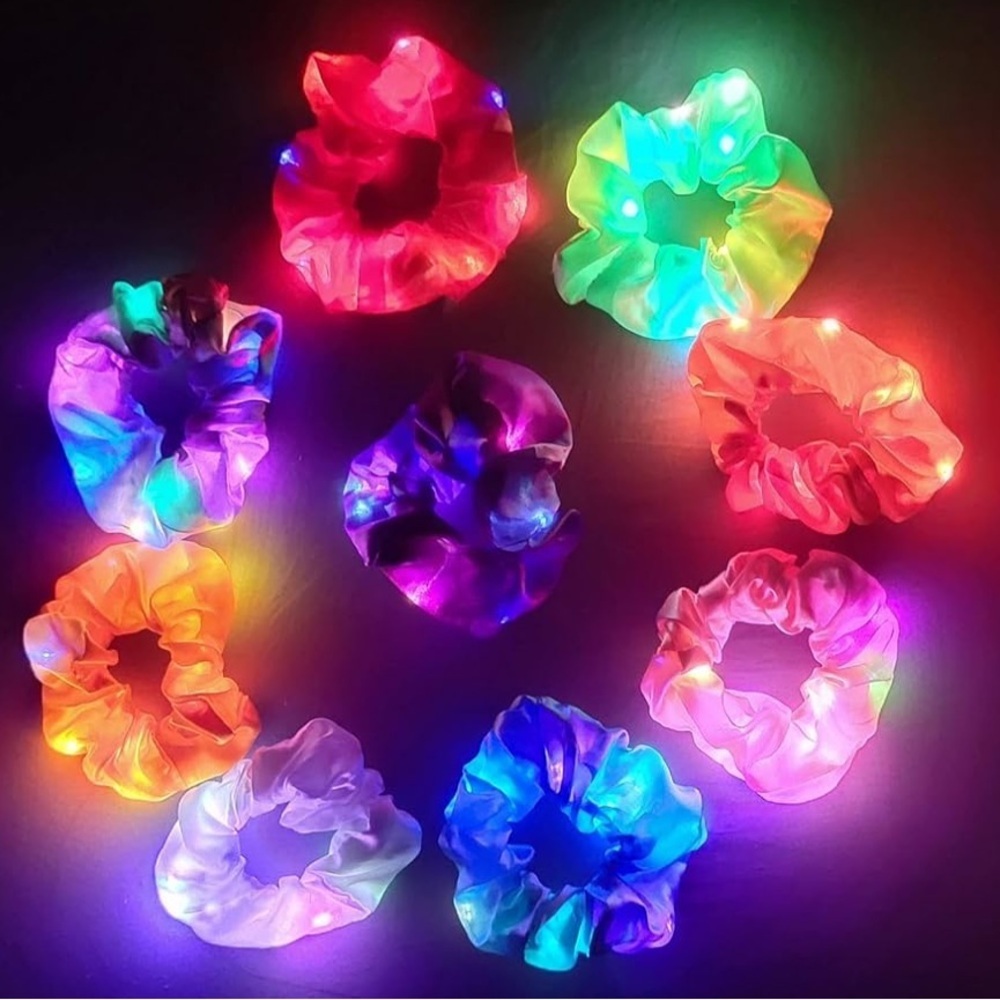 Colorful LED Light-Up Scrunchies Set 9cs